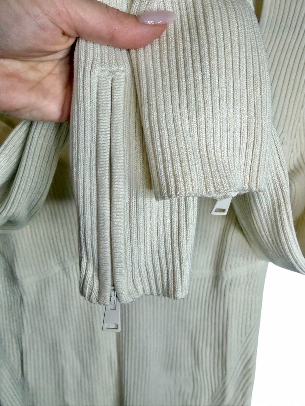 Frame Ribbed Zip Long Sleeve Top - Size Small - Picture 6 of 11